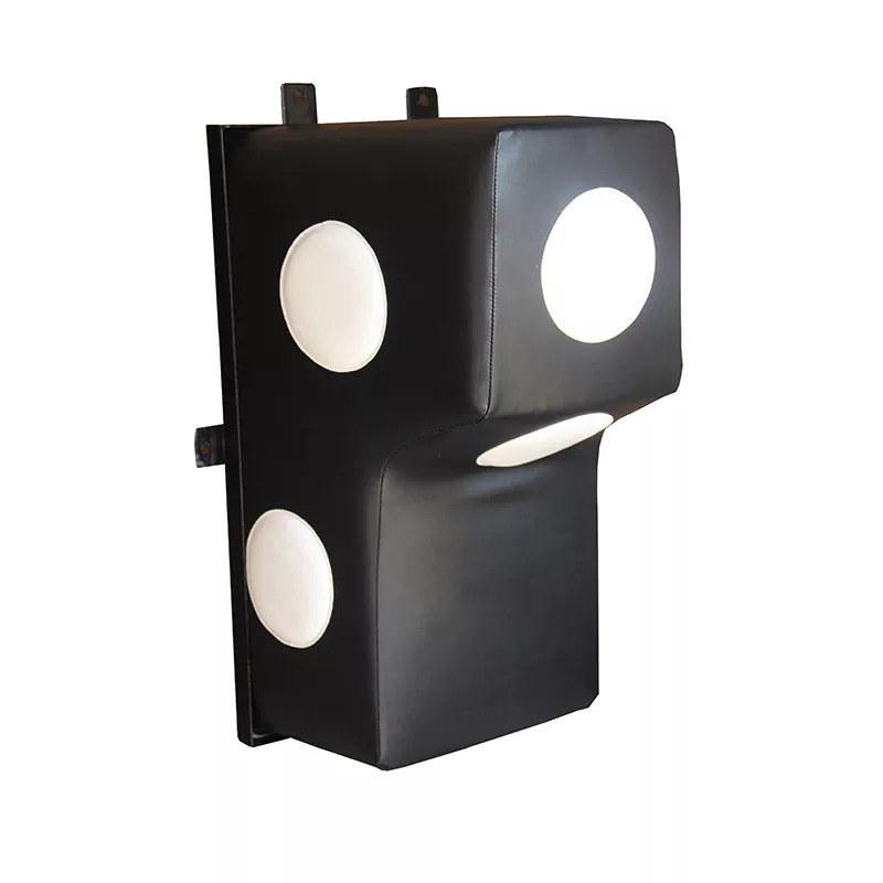 Wall-mount strike pad installed for solo training